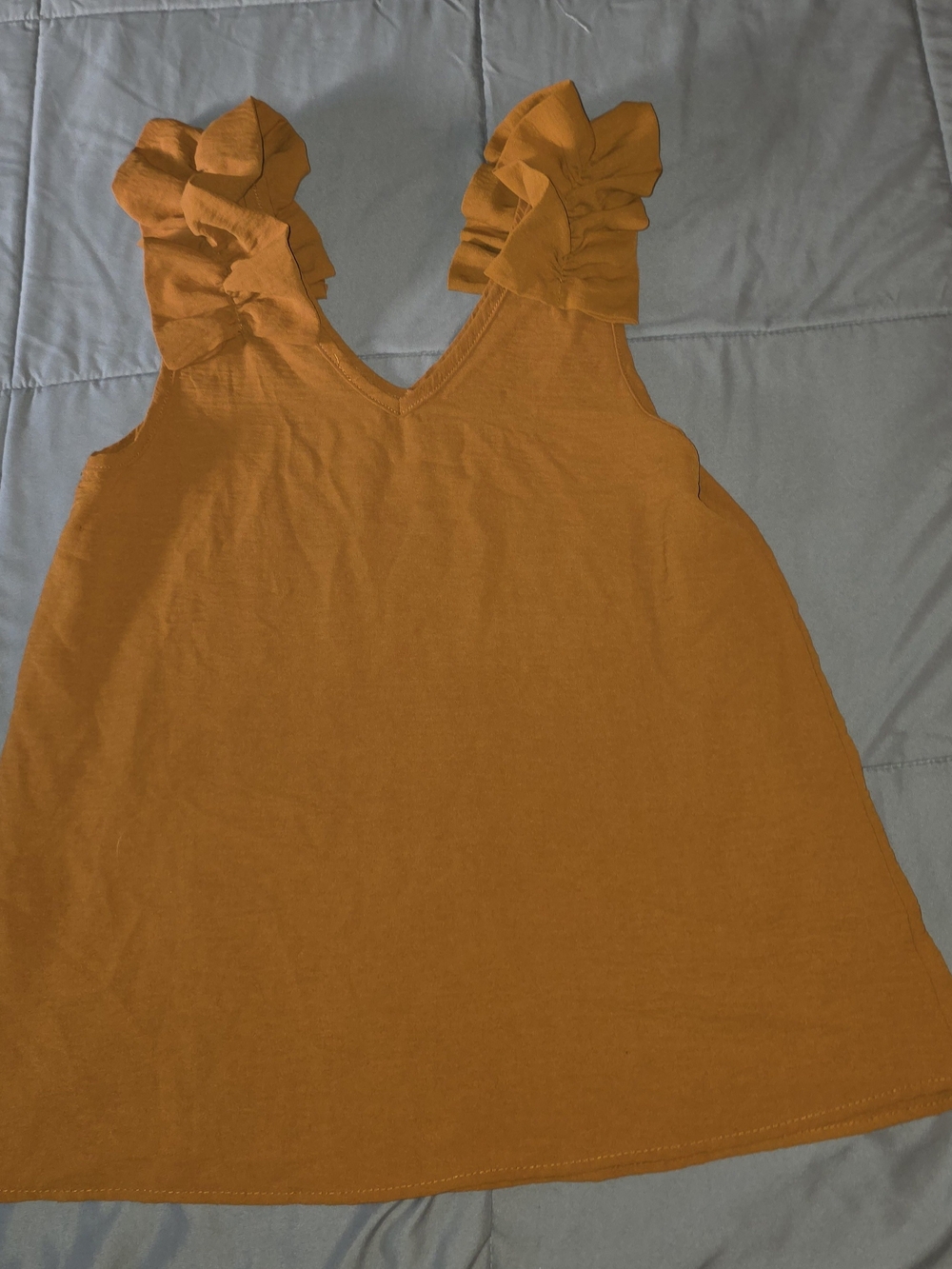 Entro Rust Ruffle Strap Tank Top - Picture 4 of 6